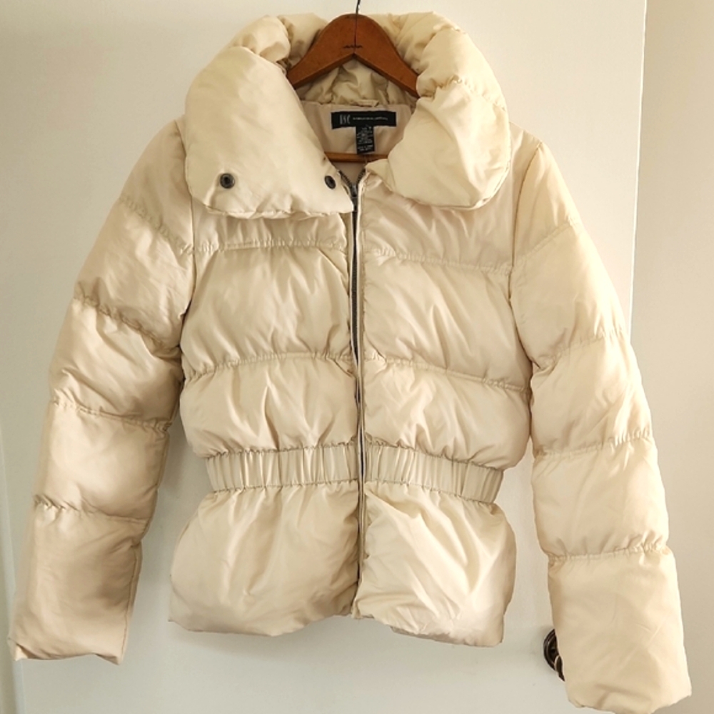 INC International Concepts Cream Puffer Jacket, New